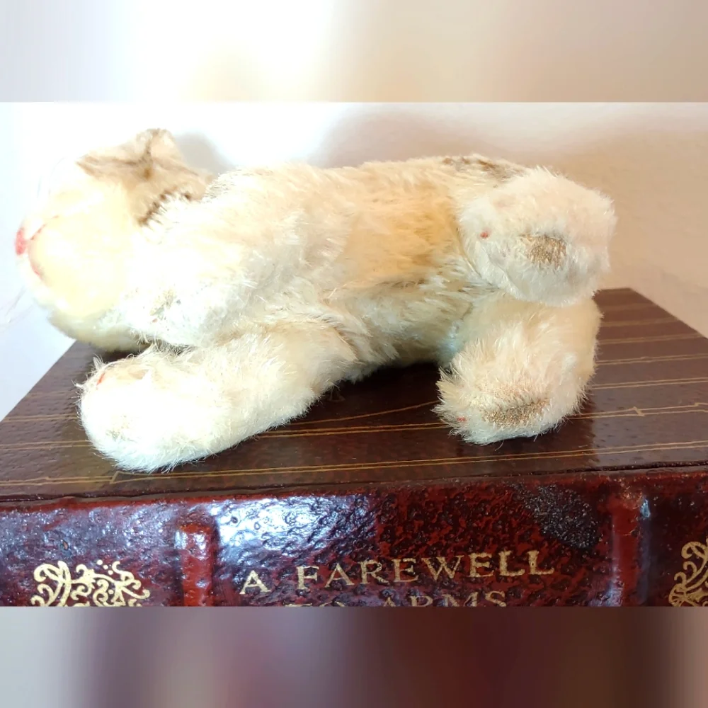 Vintage 1960s Steiff "Tapsy Tabby Cat" Mohair Plush Toy Collectible - Picture 7 of 9